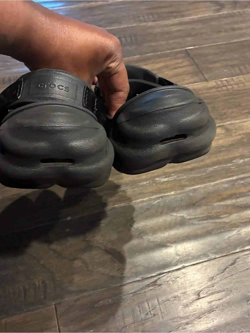 CROCS Kids Black Classic Clog with Heel Strap